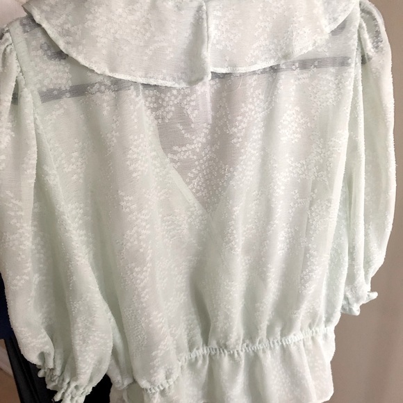 Dynamite Mint Green Chiffon Blouse Size S - Picture 4 of 5